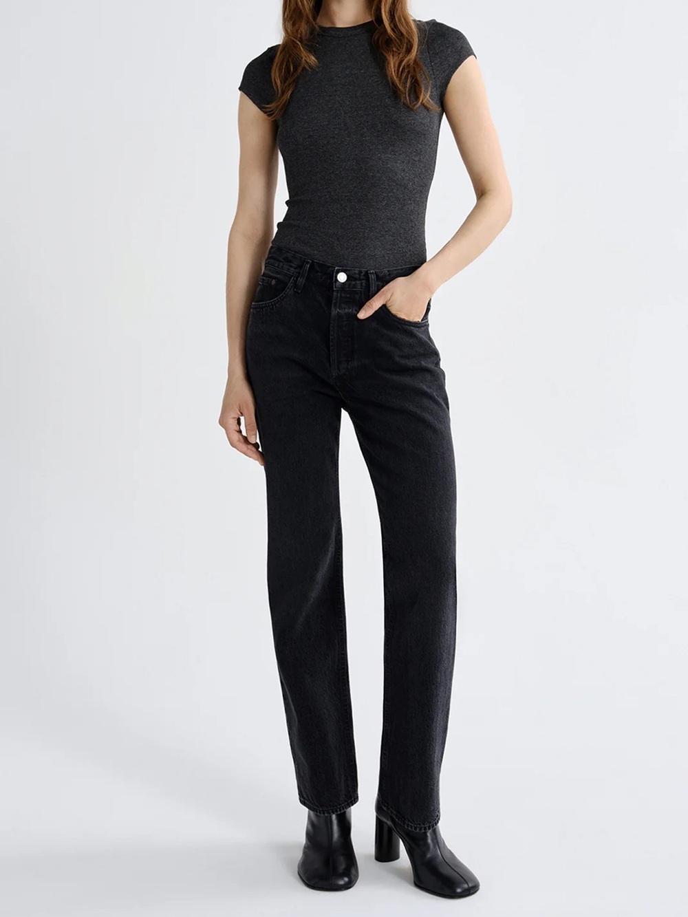 Agolde Straight Leg Lana Jeans in Black 28